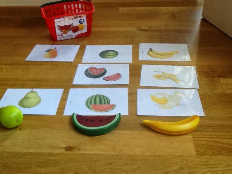 juego con frutas y verduras