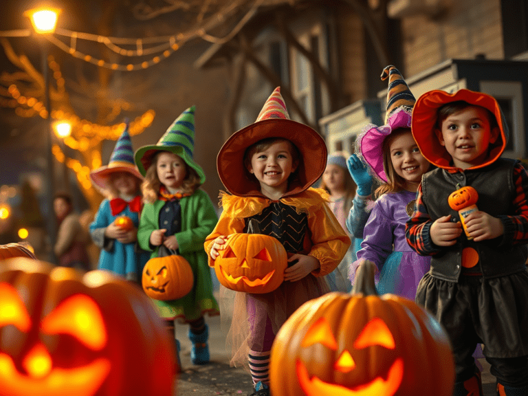 niños calabazas halloween