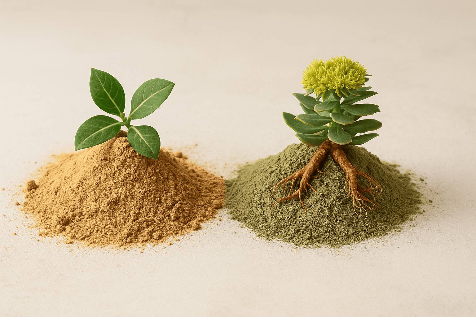adaptógenos naturales, Ashwagandha y la Rhodiola