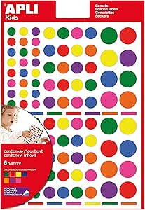 APLI Kids bolsa gomets multicolor adhesivo removible