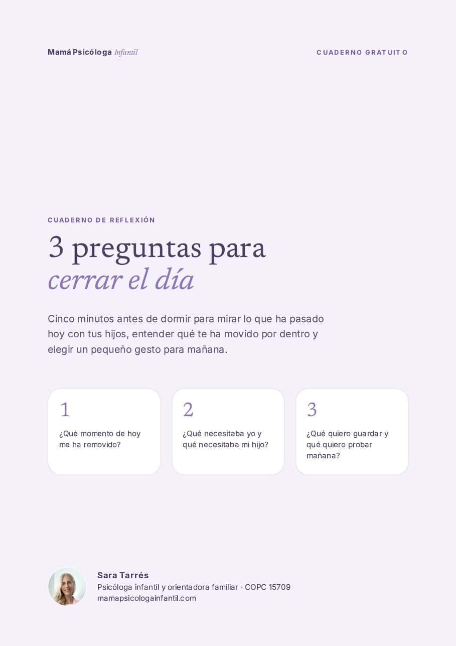 Portada del cuaderno «3 preguntas para cerrar el día»